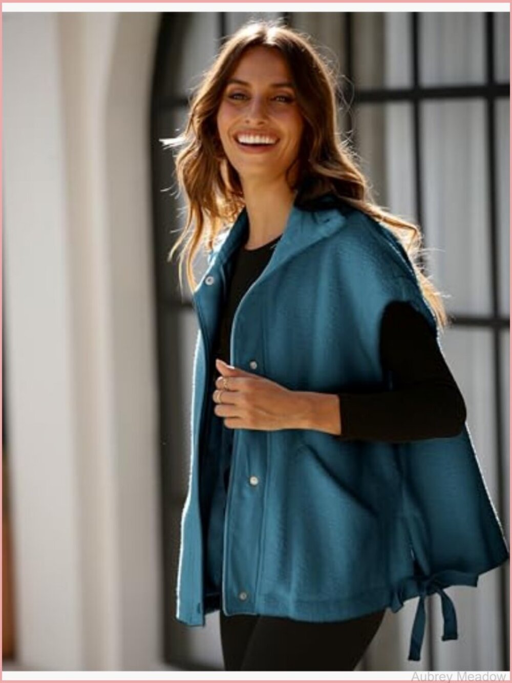 Women's Oversized Fleece Vest Sleeveless Sherpa Jacket Button Down with Pockets - Picture 6 of 7